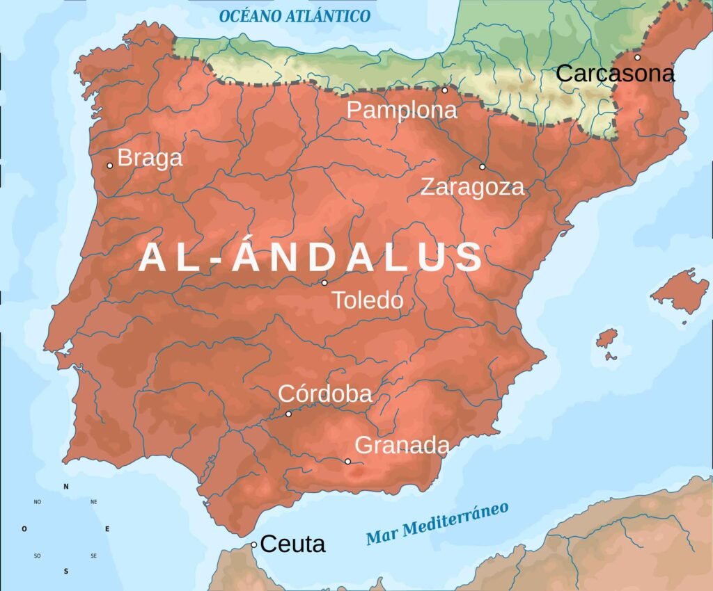 Jews in Muslim Spain. Map of Andalusia