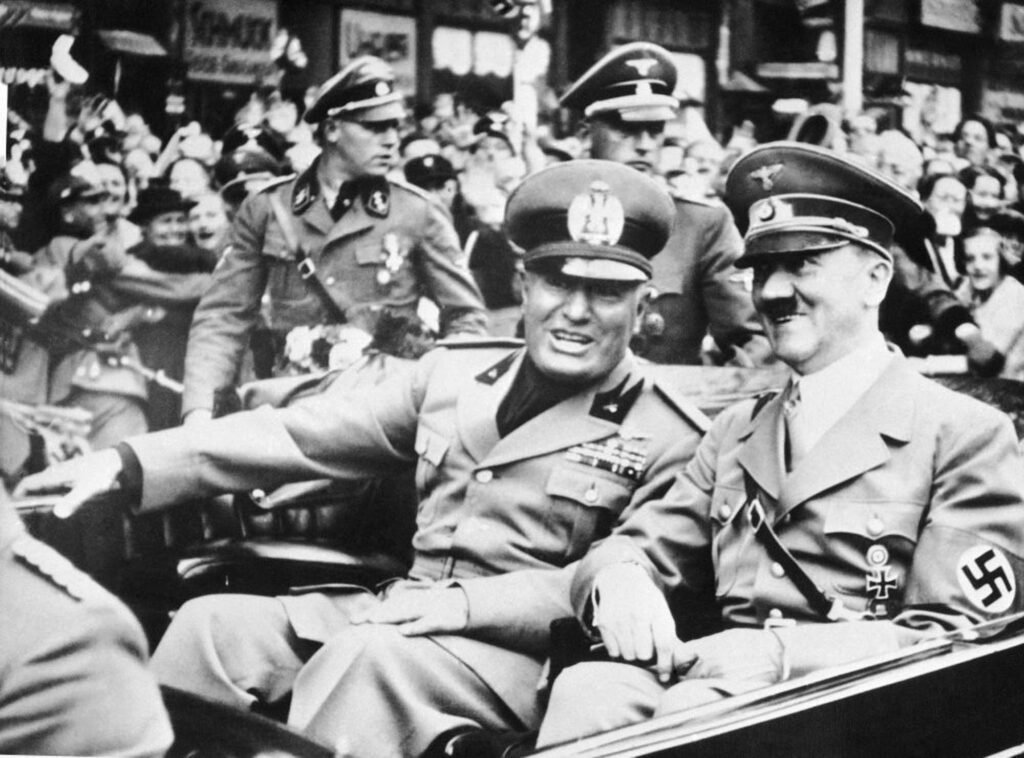 Adolf Hitler and Benito Mussolini 